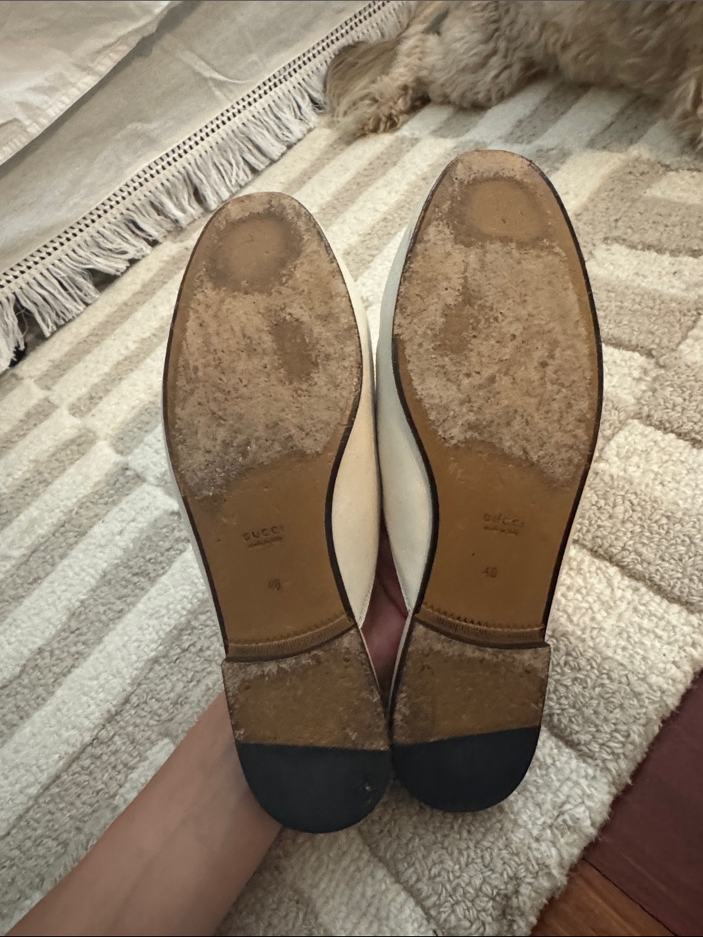 Gucci Cream Loafers with Gold Details - Picture 15 of 16